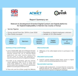 Maudhui Digiti Project – User Needs Assessment Report Summary – Employability