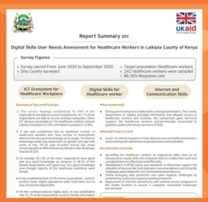 Maudhui Digiti Project – Digital Skills User Needs Assessment for HCW Summary Report